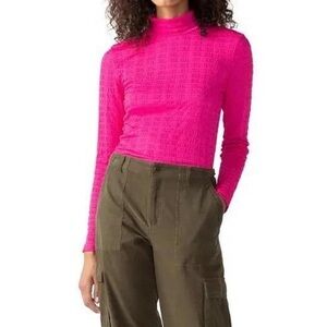 Sanctuary Hot Pink Ribbed Long Sleeve Top
